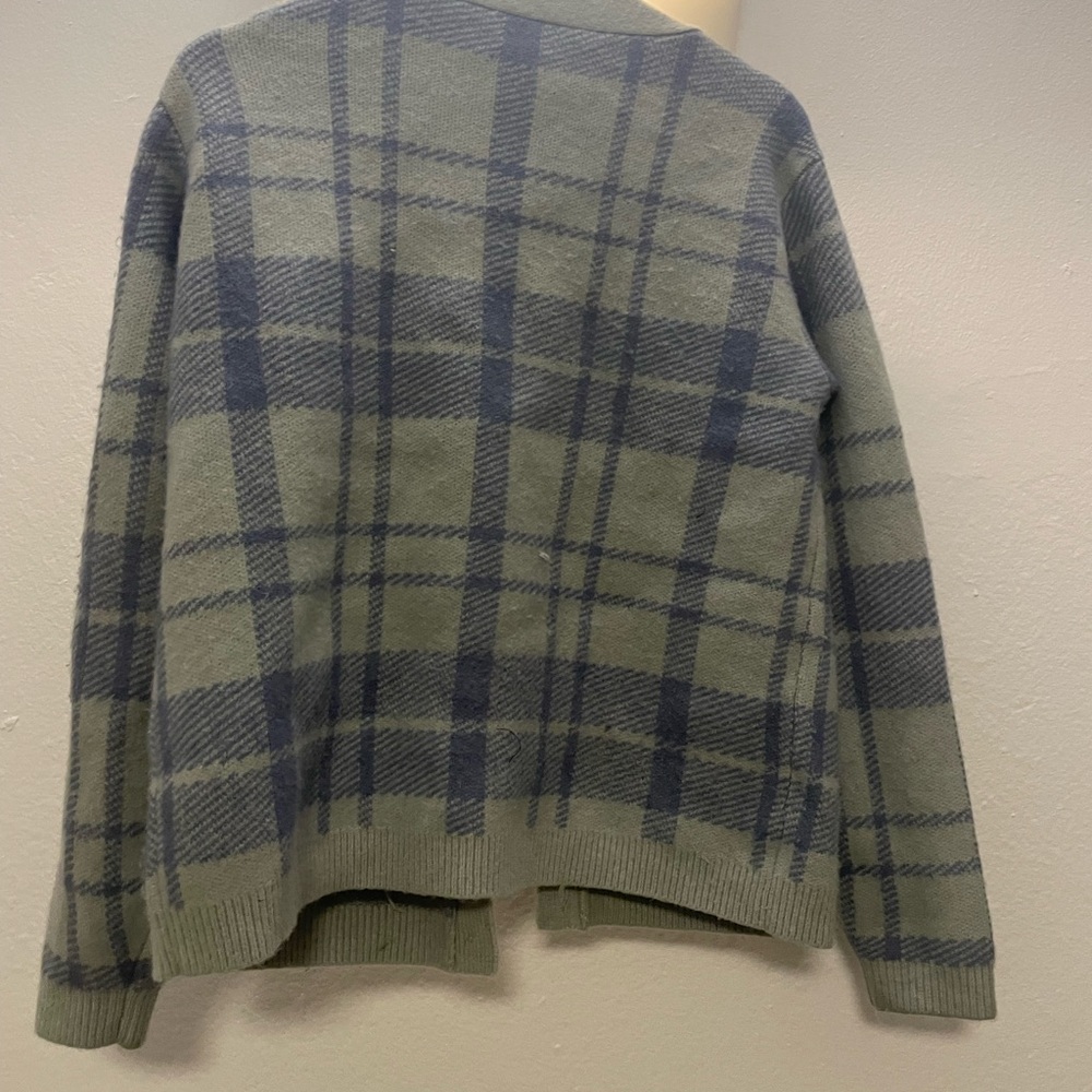 Aritzia Blue checked cardigan - Picture 3 of 4